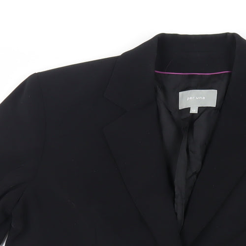 Per Una Womens Black Jacket Blazer Size 12 Button