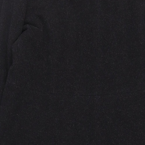 NuAge Womens Black Overcoat Coat Size 16 Button - Faux Fur Collar