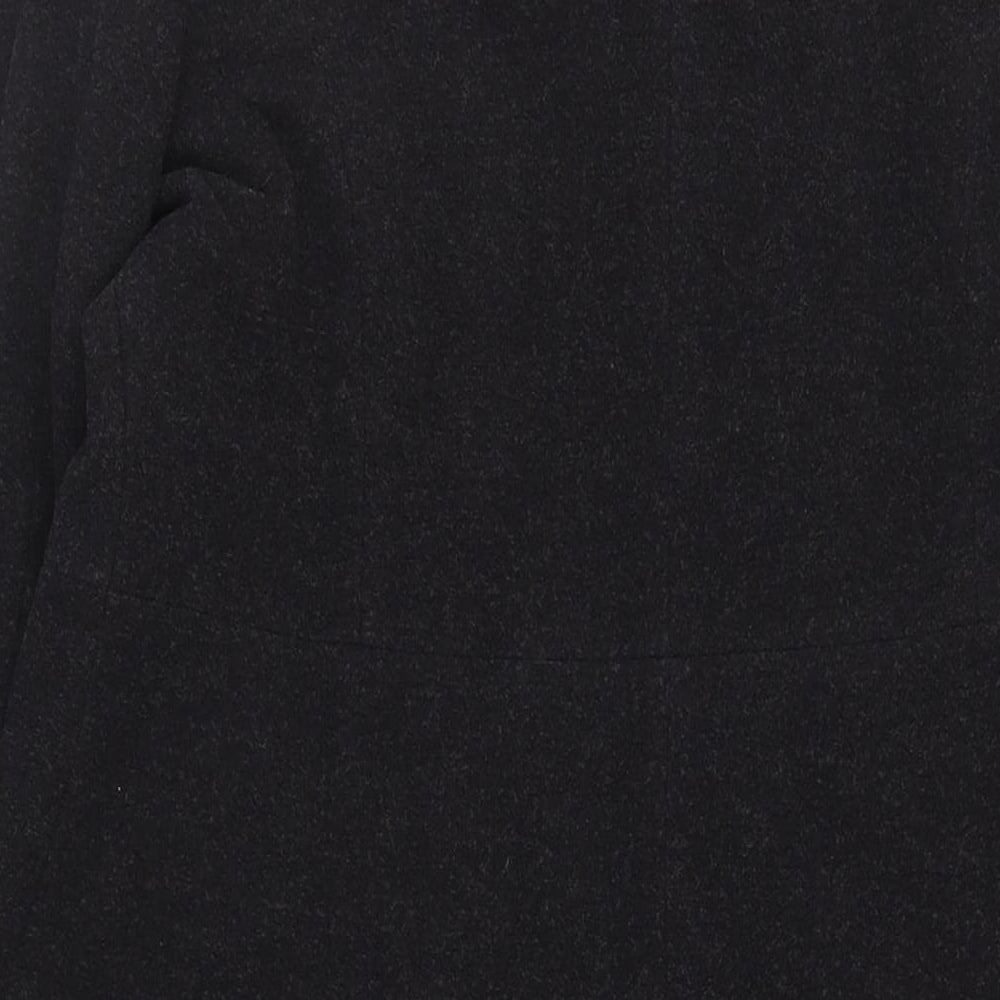 NuAge Womens Black Overcoat Coat Size 16 Button - Faux Fur Collar