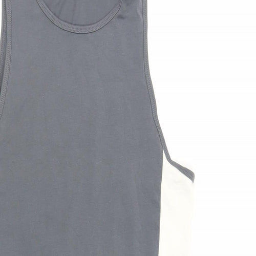 ASOS Womens Grey Colourblock Cotton Bodysuit One-Piece Size M Snap