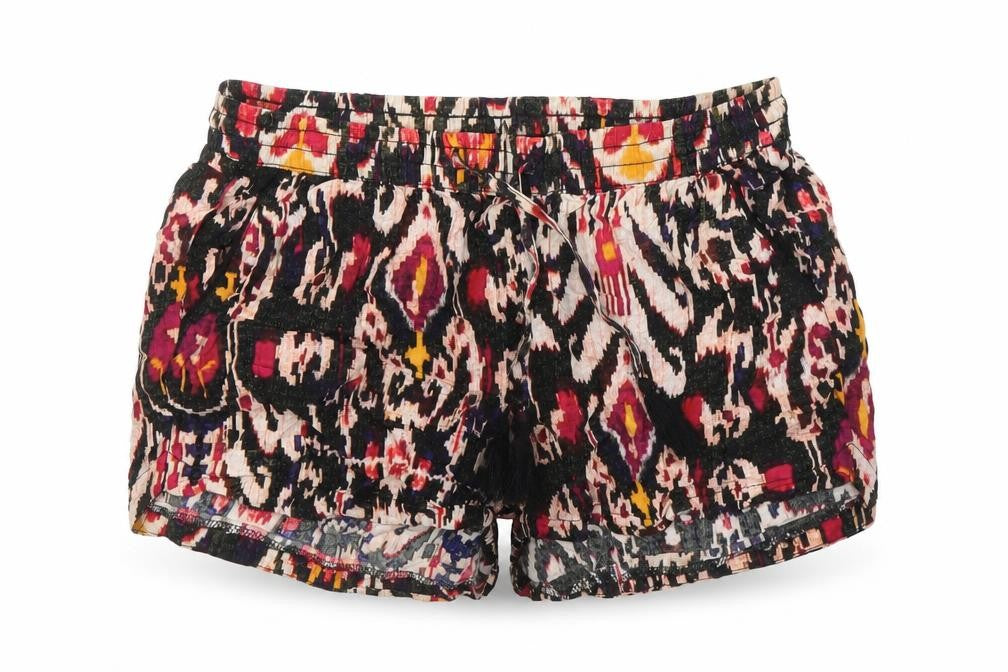 ANNA Womens Multicoloured Geometric Viscose Blend Basic Shorts Size S Regular