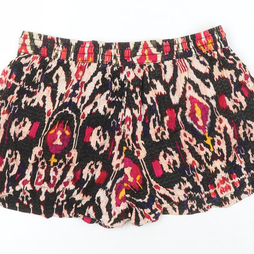 ANNA Womens Multicoloured Geometric Viscose Blend Basic Shorts Size S Regular