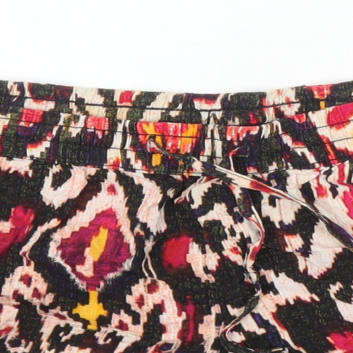 ANNA Womens Multicoloured Geometric Viscose Blend Basic Shorts Size S Regular