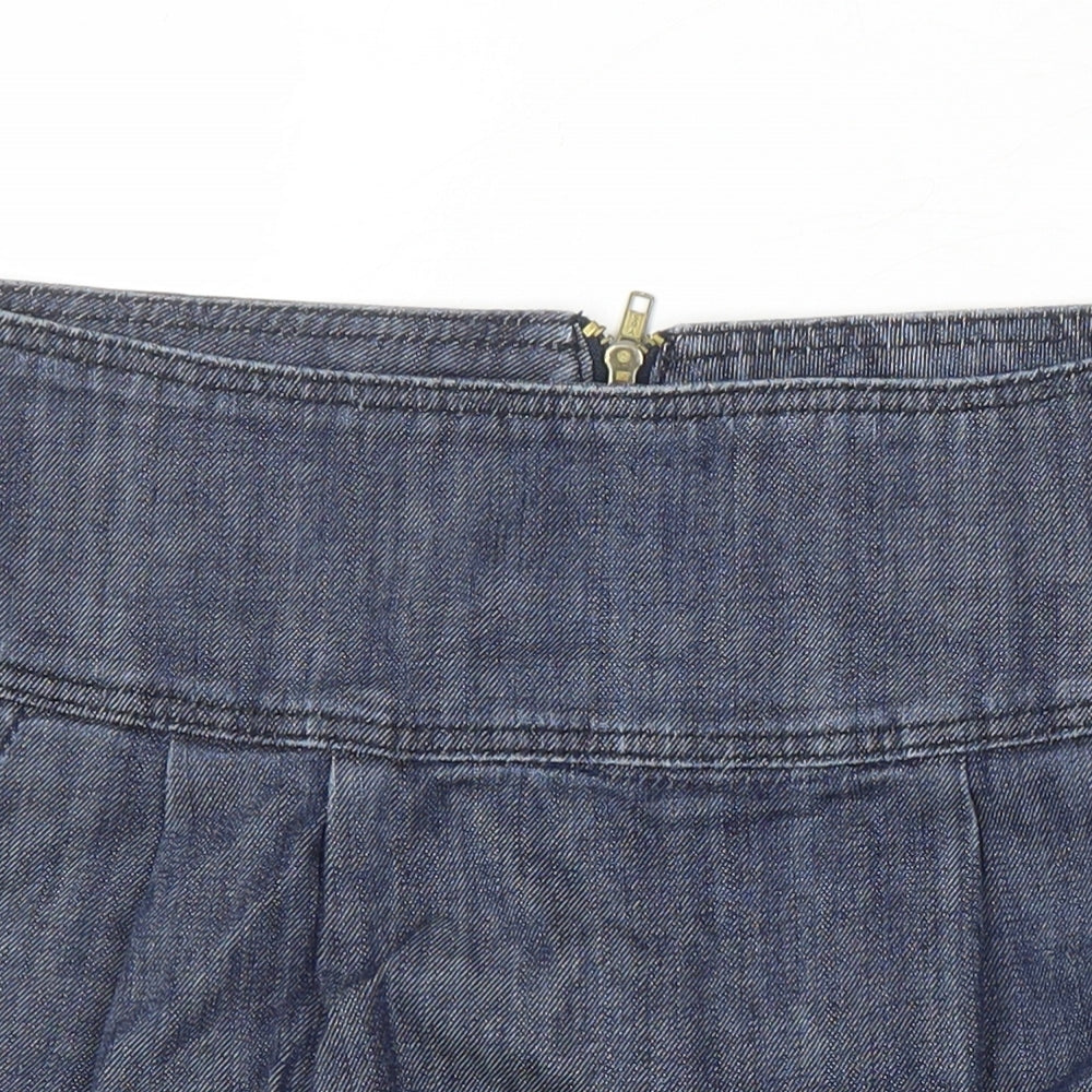 Be Beau Womens Blue Cotton Mini Skirt Size 10