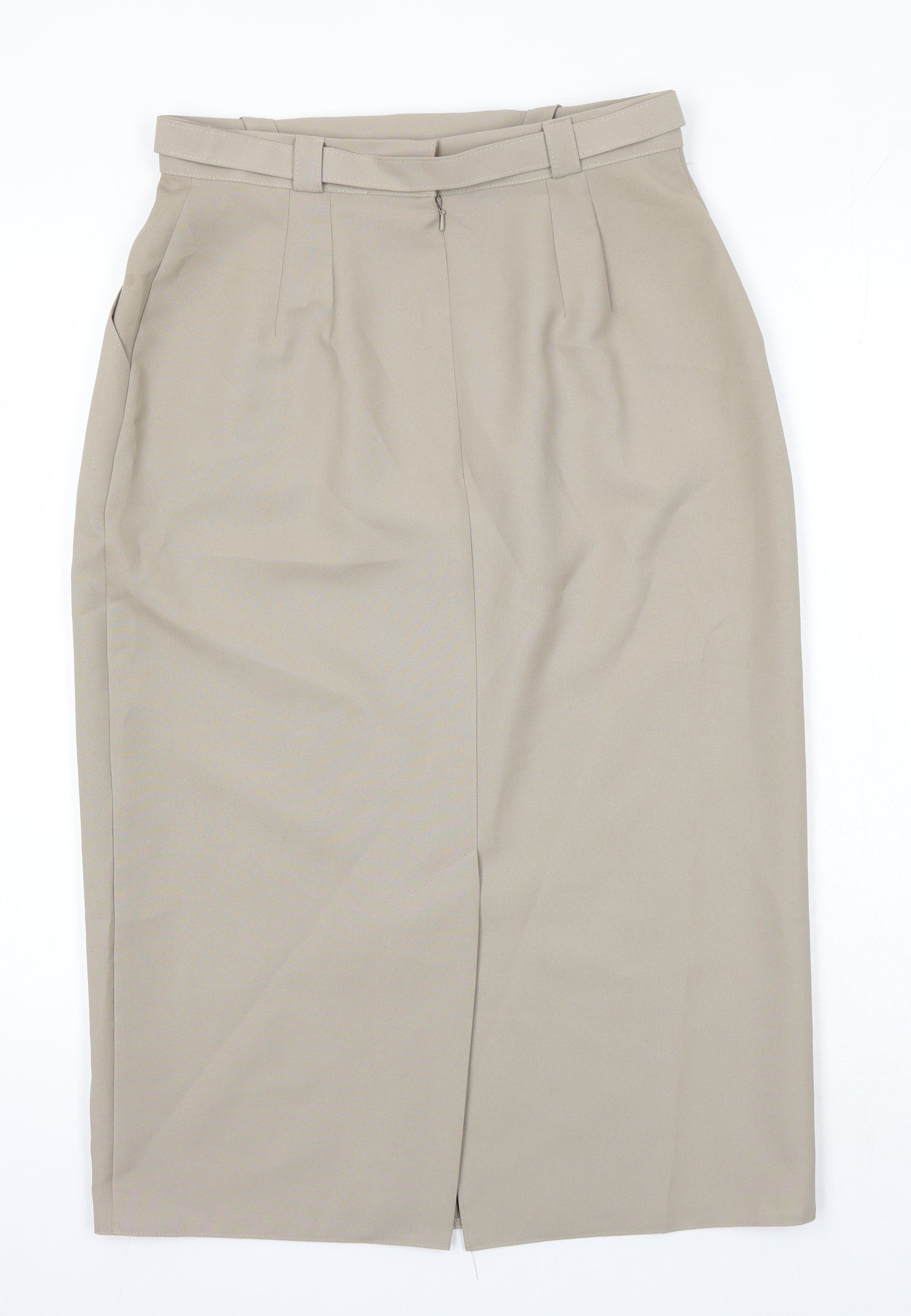 St Michael Womens Beige Herringbone Polyester Straight & Pencil Skirt Size 14