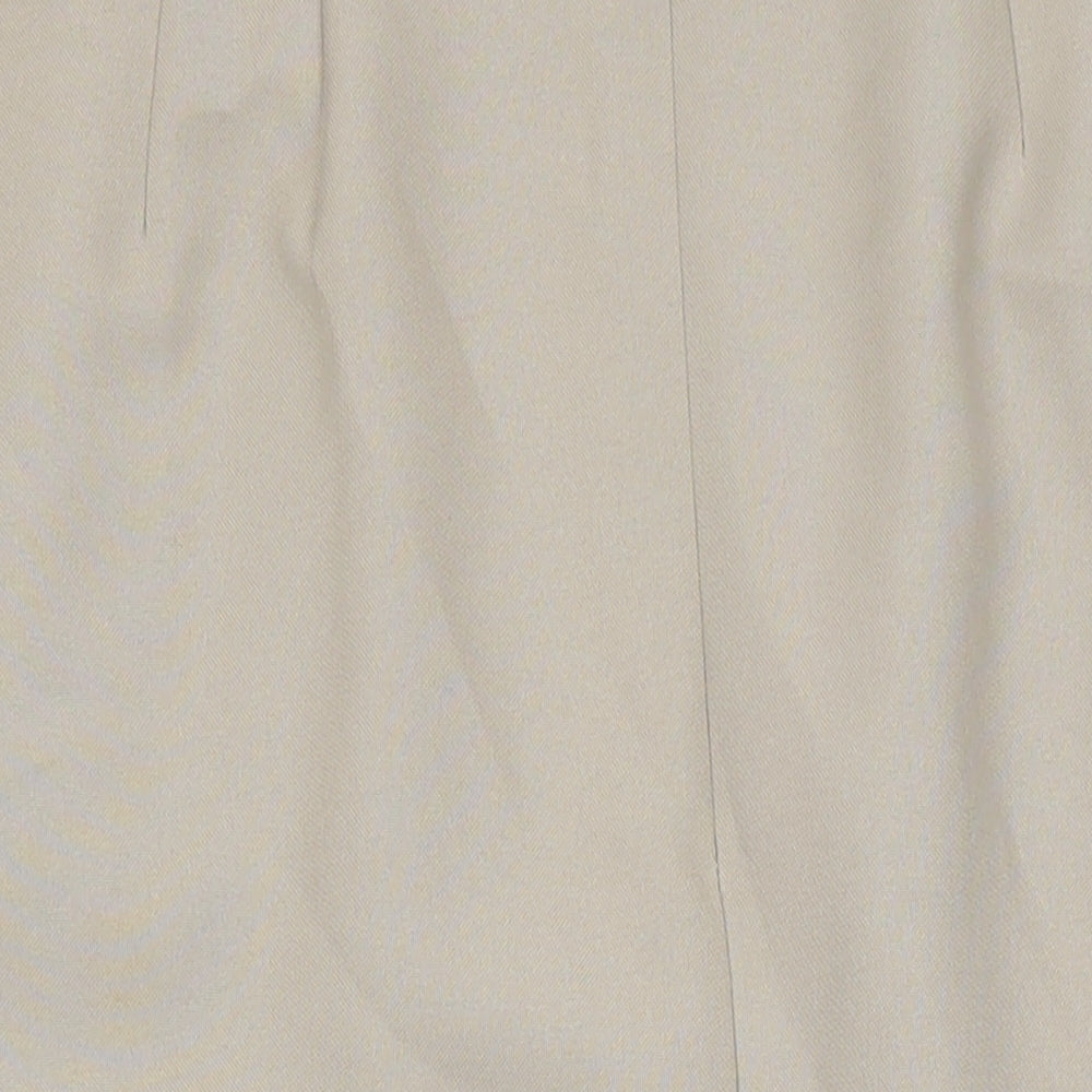 St Michael Womens Beige Herringbone Polyester Straight & Pencil Skirt Size 14