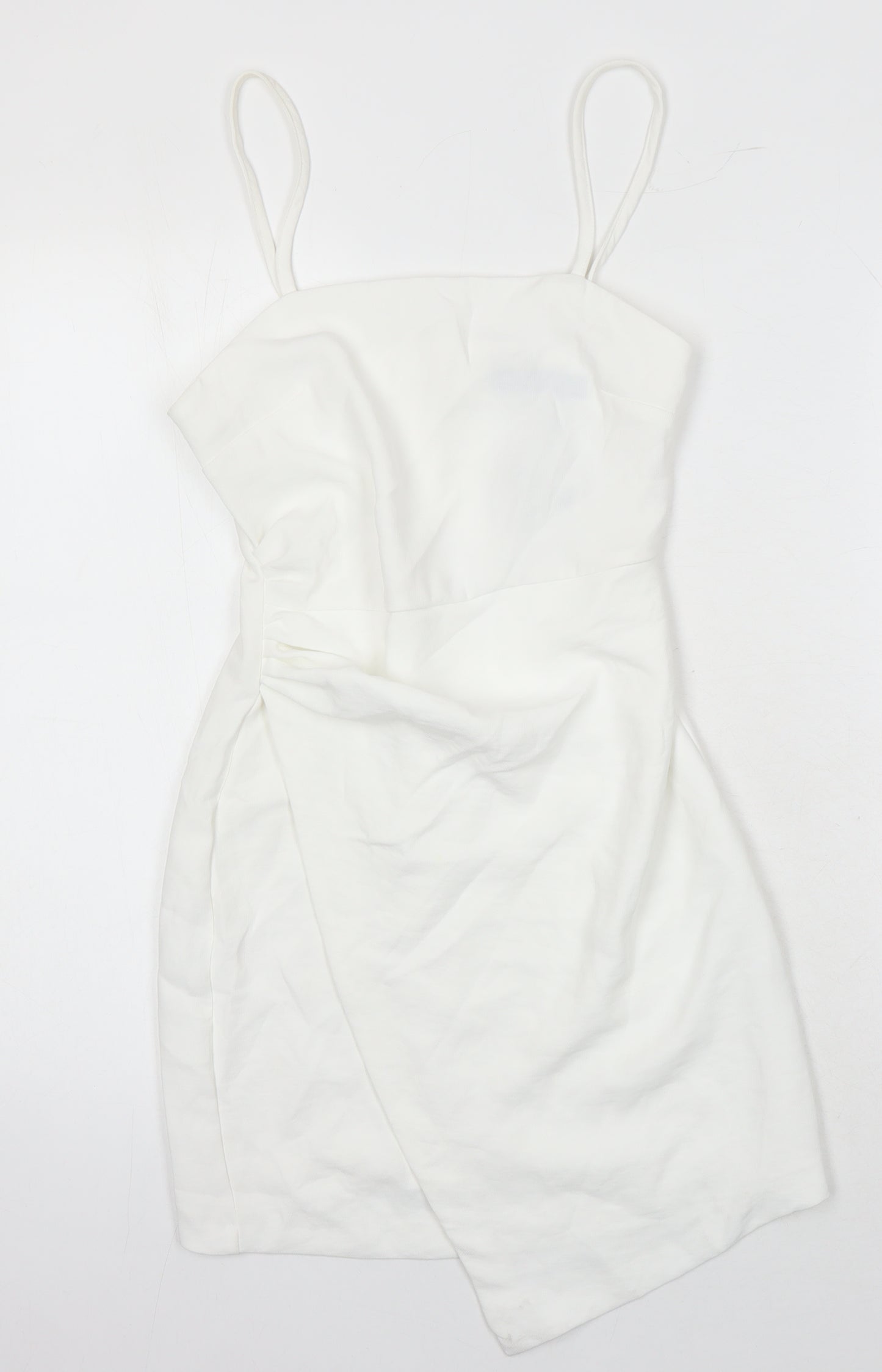 Zara Womens White Polyester Mini Size XS Square Neck