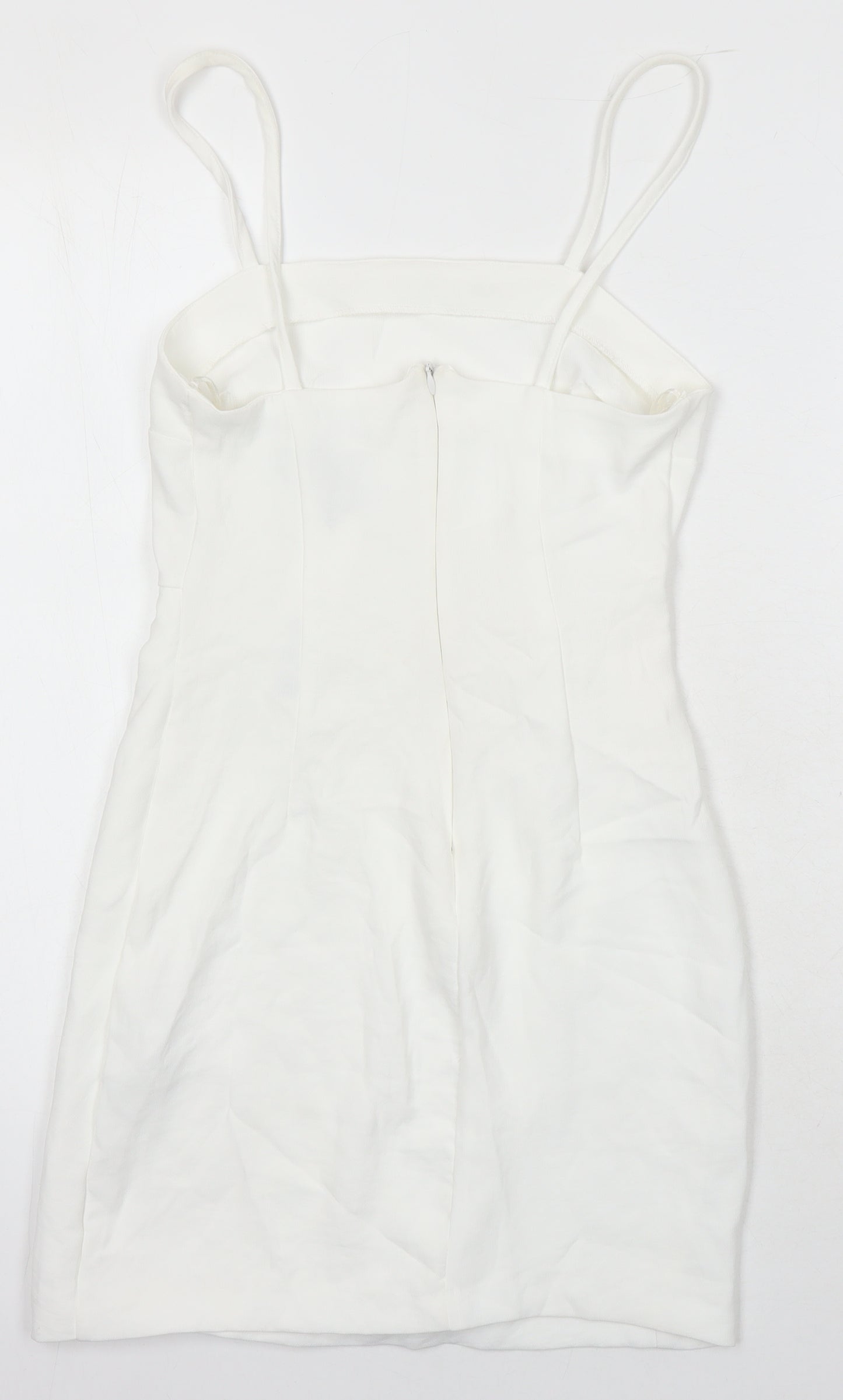 Zara Womens White Polyester Mini Size XS Square Neck