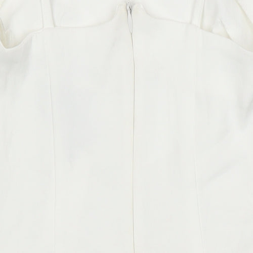 Zara Womens White Polyester Mini Size XS Square Neck