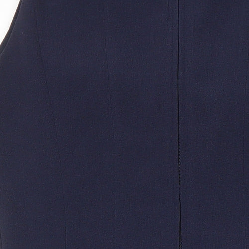 H&M Womens Blue Polyester A-Line Size 10 Boat Neck