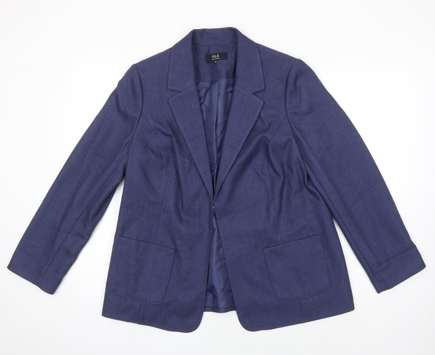Edinburgh Wool Mill Womens Blue Jacket Blazer Size 16