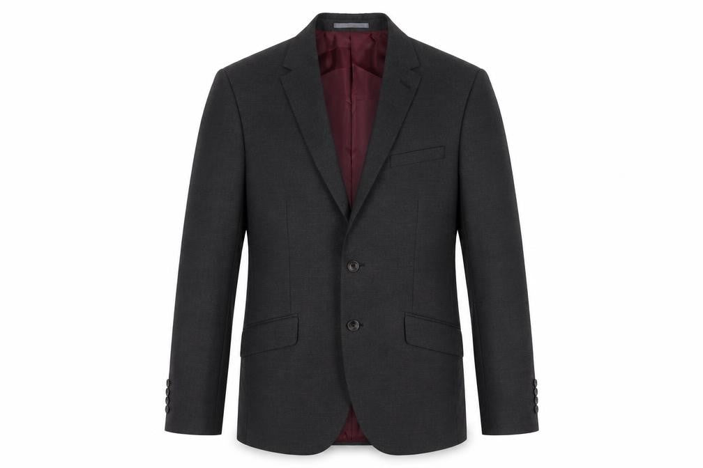 Front view of Marks & Spencer men’s grey polyester jacket suit jacket, size 40, big & tall