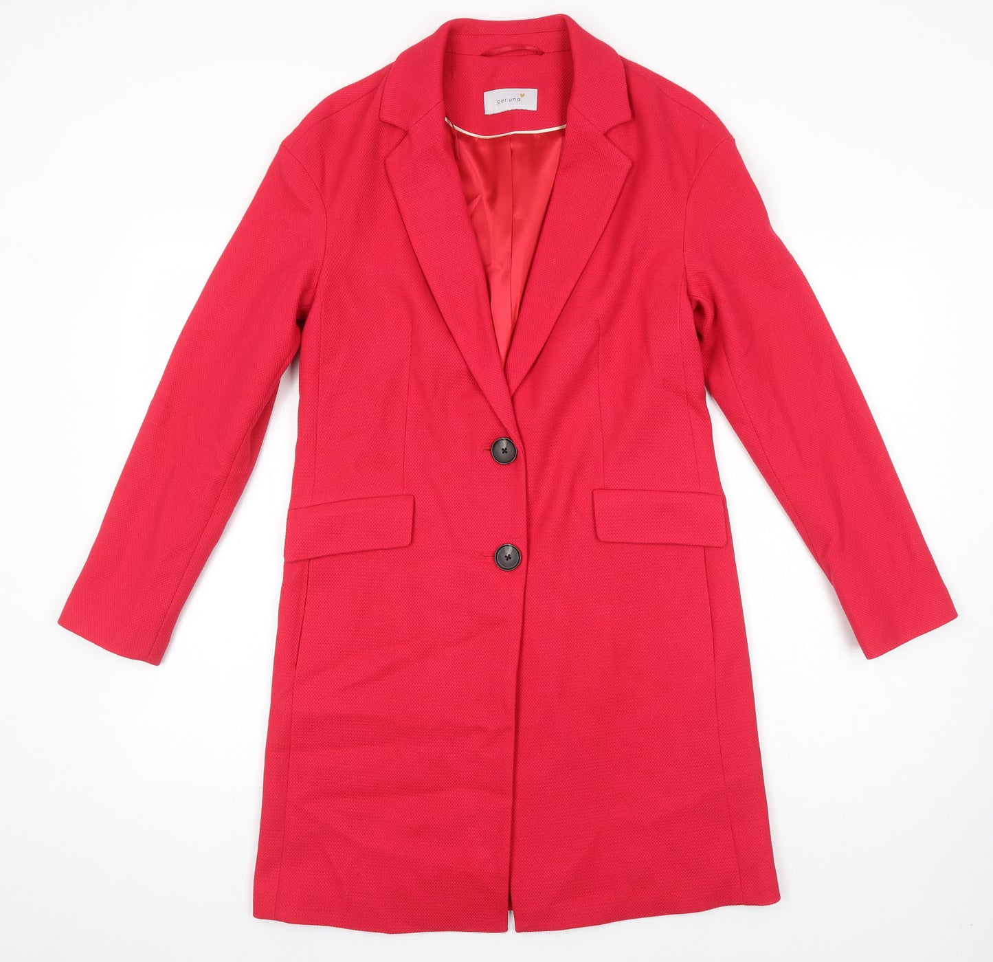 M&S Womens Red Overcoat Coat Size 8