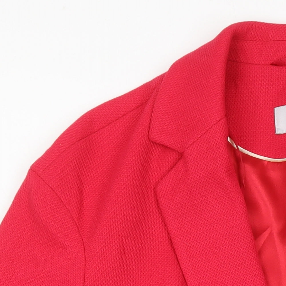 M&S Womens Red Overcoat Coat Size 8