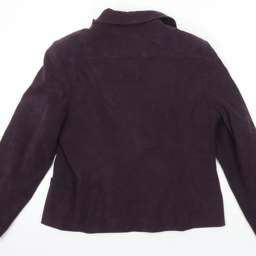 EWM Womens Purple Jacket Size 14 - Embroidered Detail