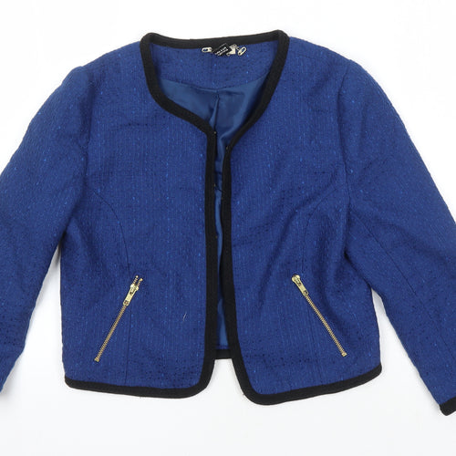 H&M Womens Blue Jacket Blazer Size 12