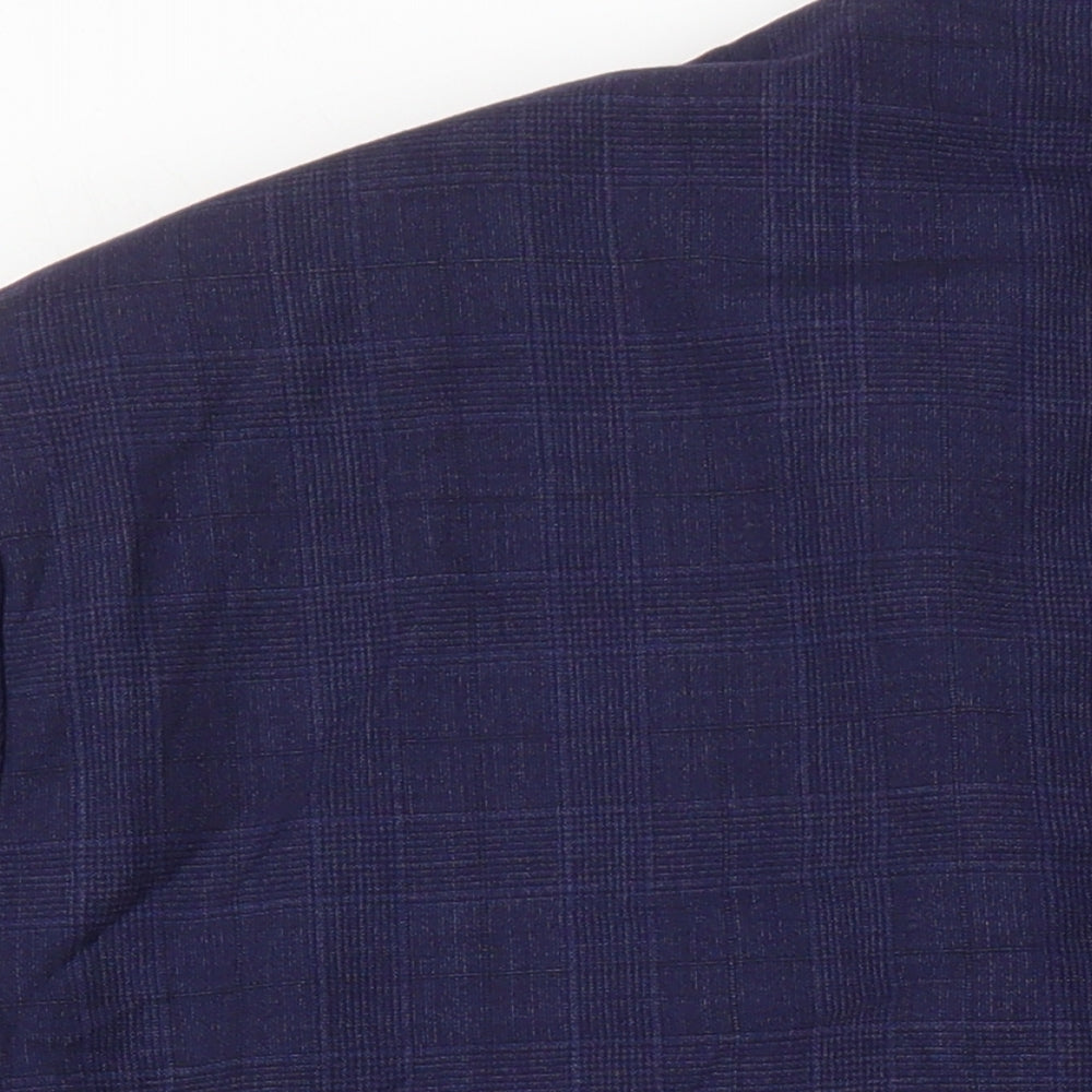 Moss Mens Blue Check Wool Jacket Suit Jacket Size 46 Regular