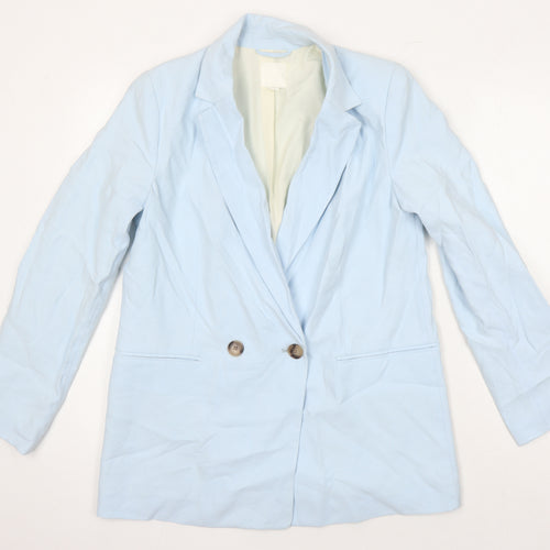 H&M Womens Blue Jacket Blazer Size 10