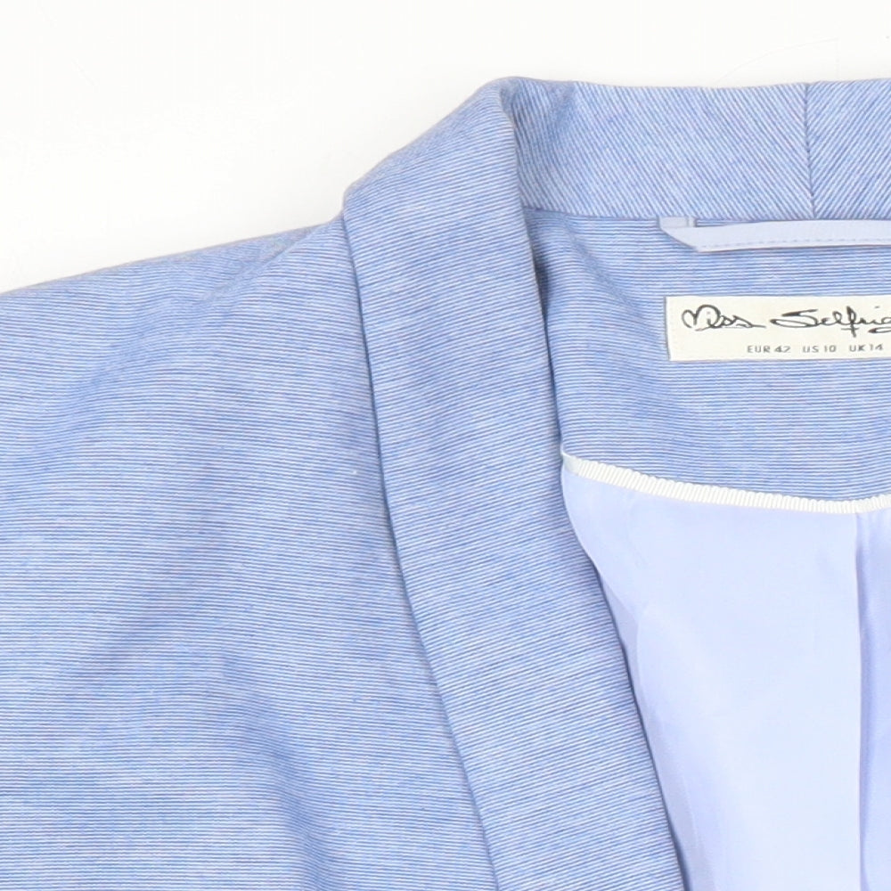 Miss Selfridge Womens Blue Jacket Blazer Size 14