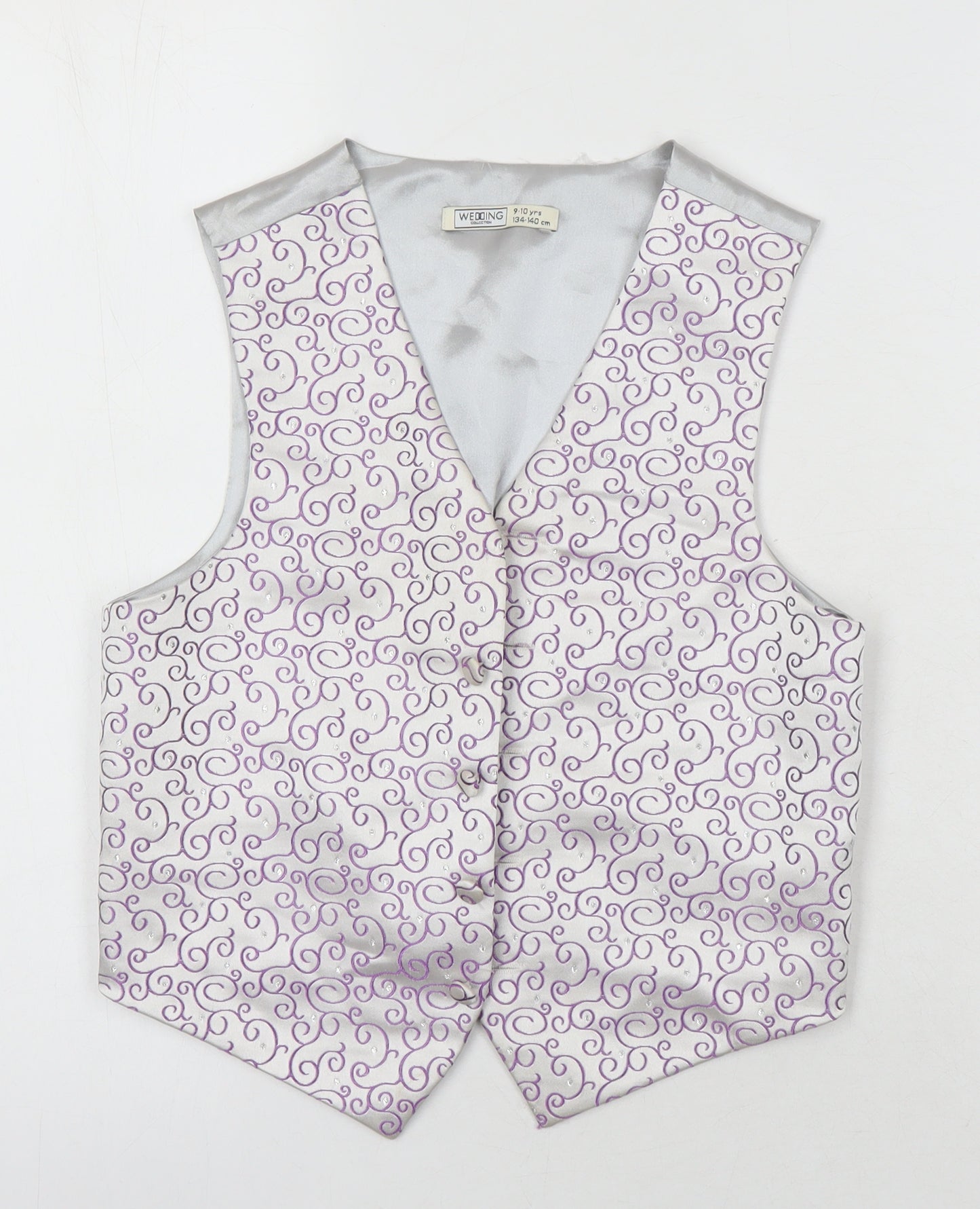 BHS Boys Grey Geometric Jacket Waistcoat Size 9-10 Years