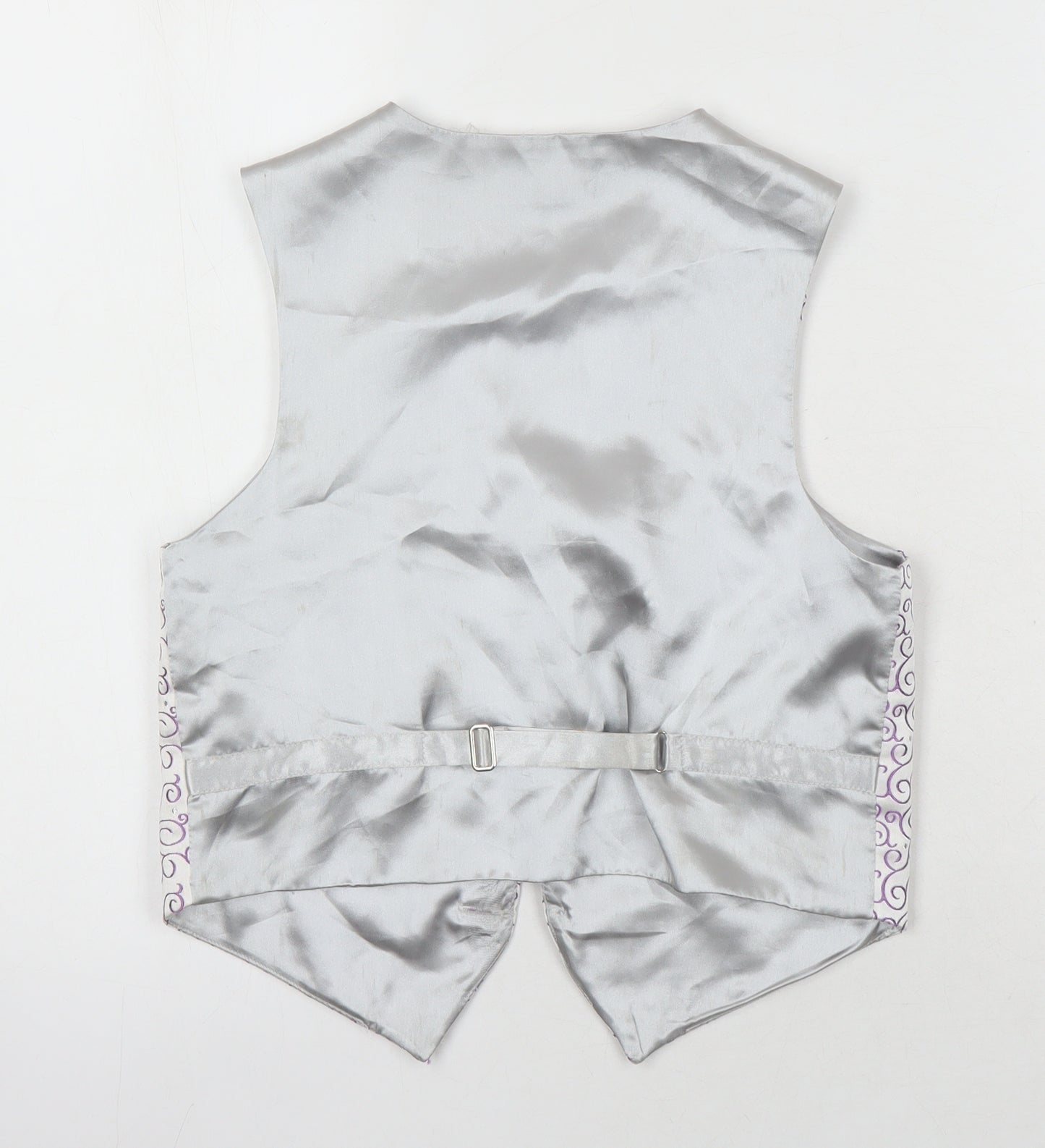 BHS Boys Grey Geometric Jacket Waistcoat Size 9-10 Years