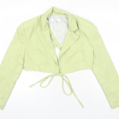 Bershka Womens Green Herringbone Jacket Blazer Size L