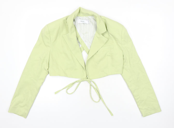 Bershka Womens Green Herringbone Jacket Blazer Size L