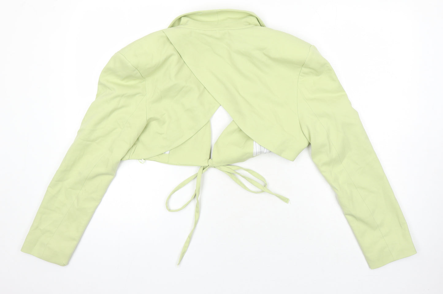 Bershka Womens Green Herringbone Jacket Blazer Size L