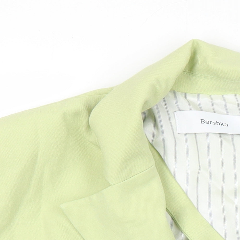 Bershka Womens Green Herringbone Jacket Blazer Size L