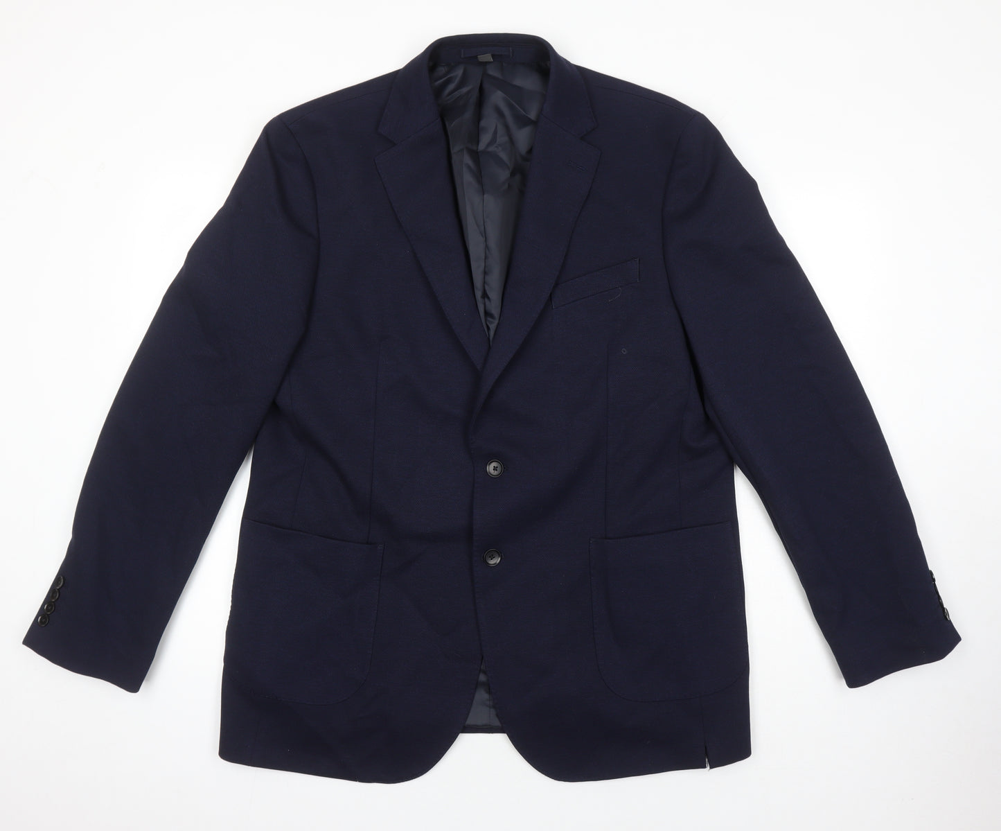 M&S Mens Blue Polyimide Jacket Blazer Size 44 Regular