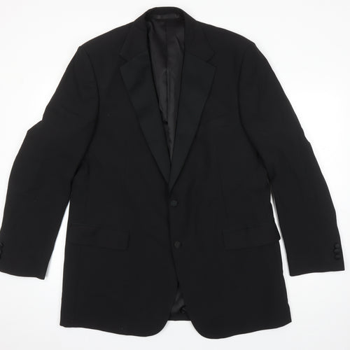 Marks and Spencer Mens Black Polyester Jacket Blazer Size 44 Regular