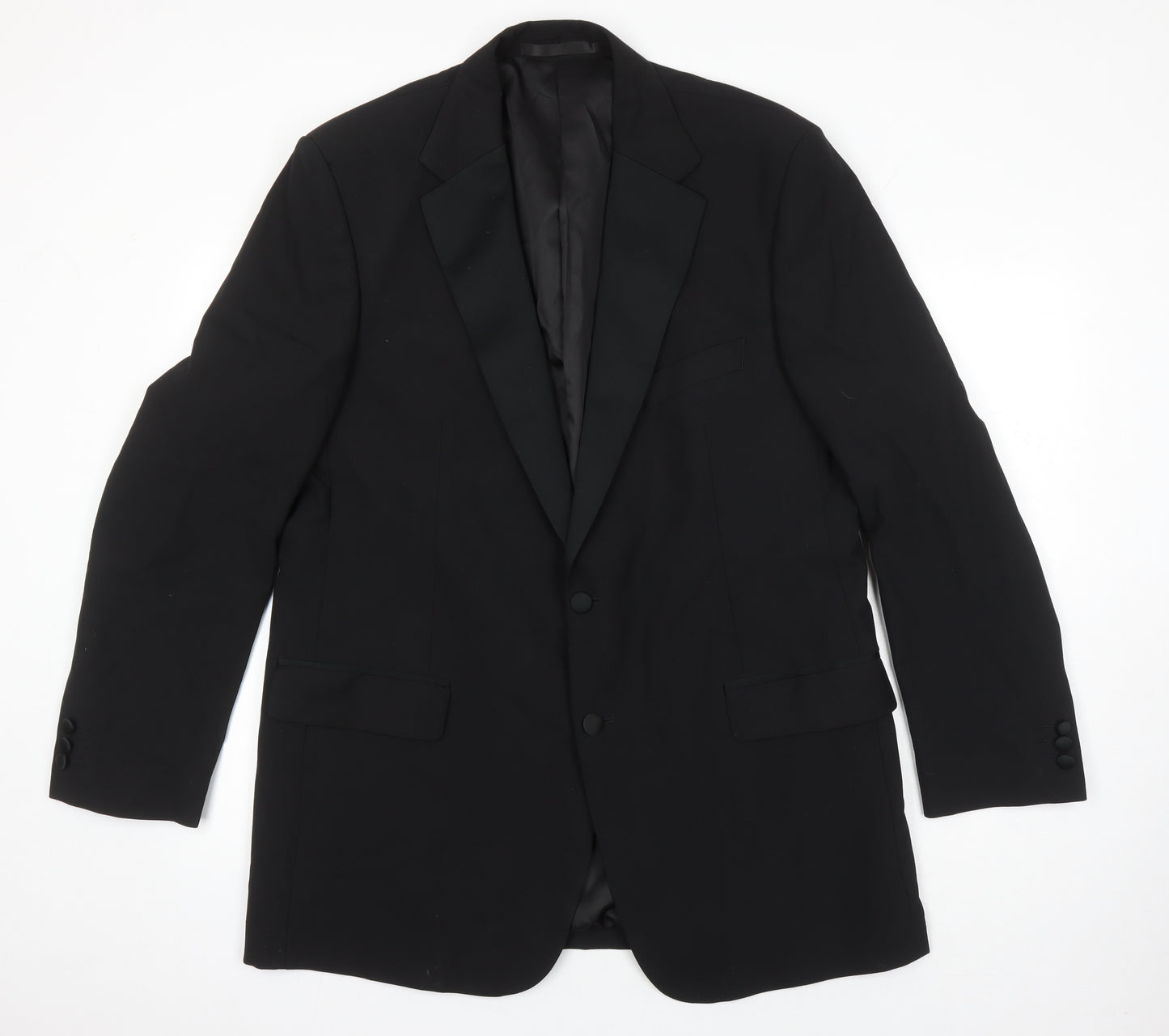 Marks and Spencer Mens Black Polyester Jacket Blazer Size 44 Regular