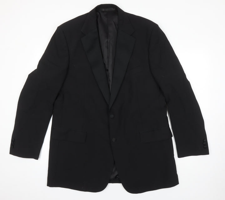 Marks and Spencer Mens Black Polyester Jacket Blazer Size 44 Regular