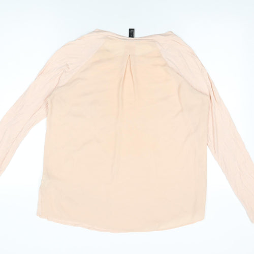 FOREVER 21 Womens Pink Polyester Basic T-Shirt Size L Round Neck