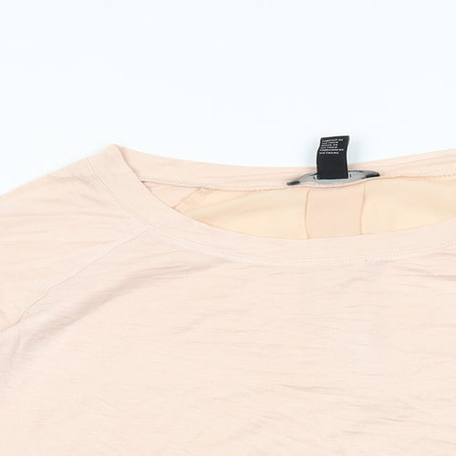 FOREVER 21 Womens Pink Polyester Basic T-Shirt Size L Round Neck