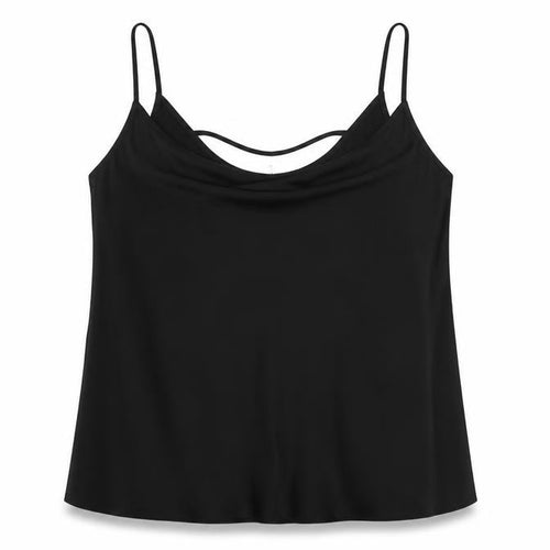 Marks and Spencer Womens Black Polyester Camisole T-Shirt Size 24 Cowl Neck