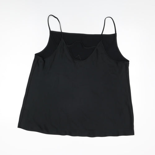 Marks and Spencer Womens Black Polyester Camisole T-Shirt Size 24 Cowl Neck