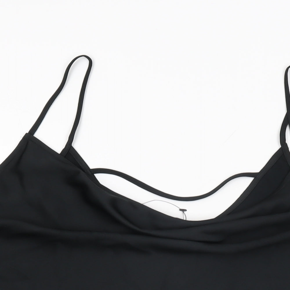 Marks and Spencer Womens Black Polyester Camisole T-Shirt Size 24 Cowl Neck