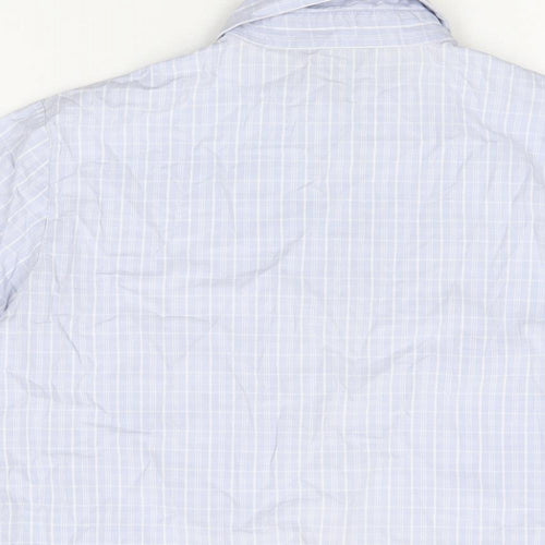 Hawkshead Womens Blue Geometric Cotton Basic Button-Up Size 10 Collared