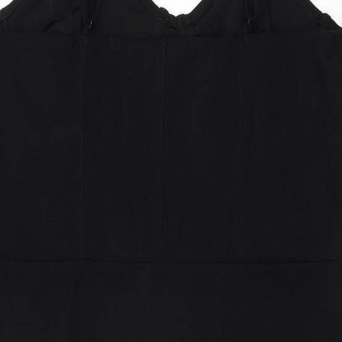 H&M Womens Black Polyester Bodycon Size XL V-Neck Pullover