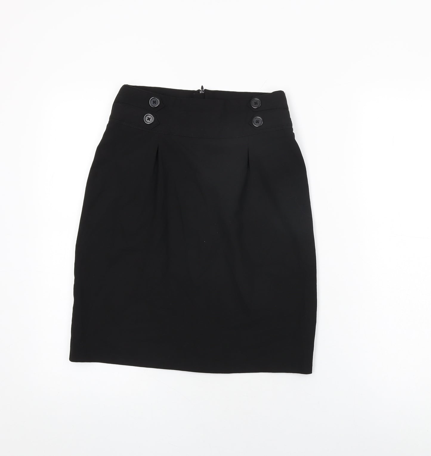 John Lewis Girls Black Polyester Straight & Pencil Skirt Size 12 Years Regular Zip