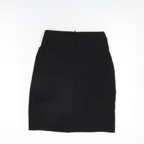 John Lewis Girls Black Polyester Straight & Pencil Skirt Size 12 Years Regular Zip