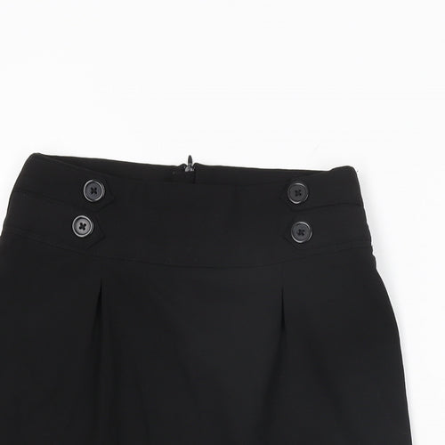 John Lewis Girls Black Polyester Straight & Pencil Skirt Size 12 Years Regular Zip