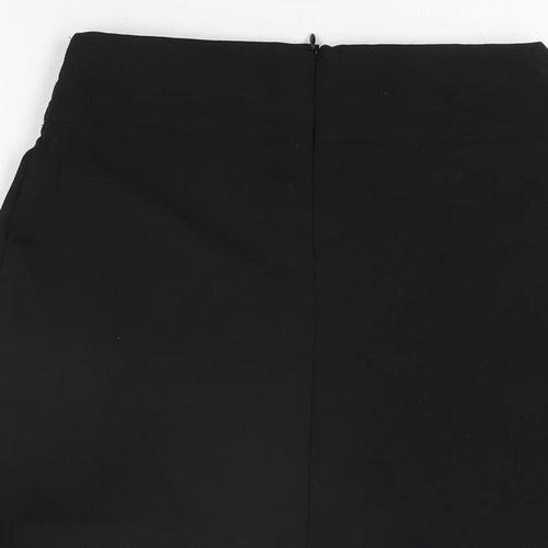 John Lewis Girls Black Polyester Straight & Pencil Skirt Size 12 Years Regular Zip