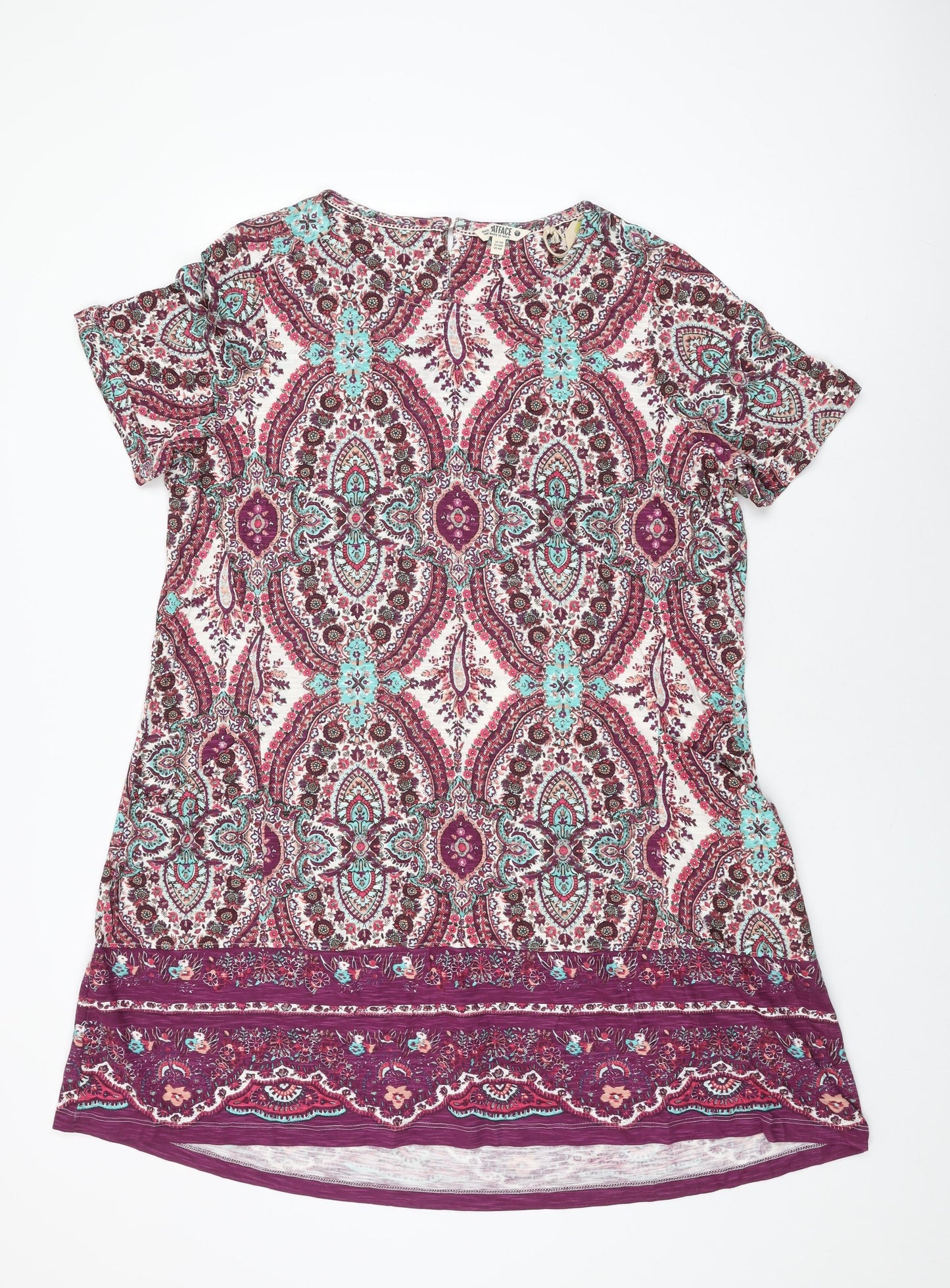Fat Face Womens Multicoloured Floral Cotton Shift Size 18 Round Neck Button