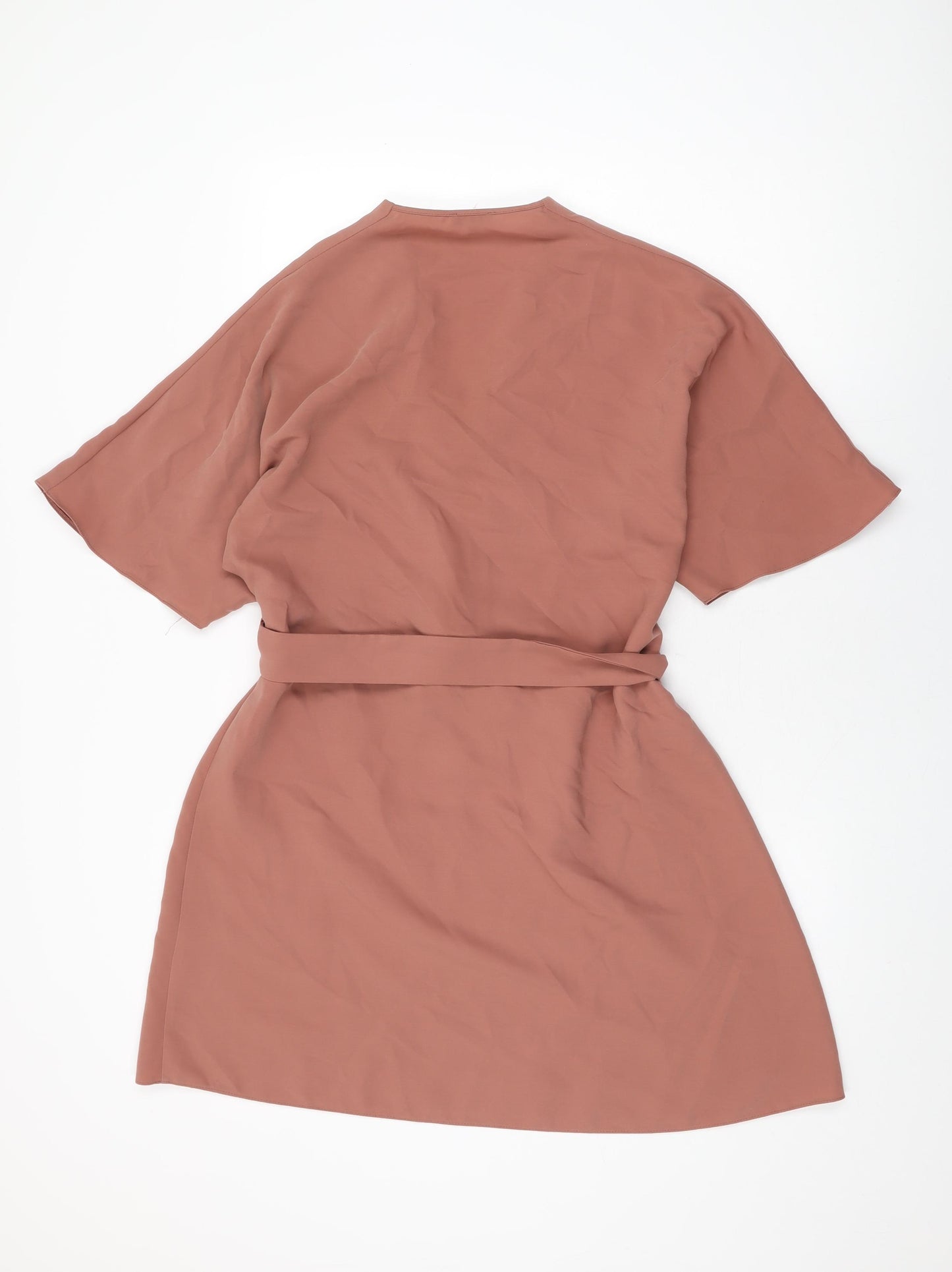 River Island Womens Brown Polyester Shift Size 12 V-Neck Pullover