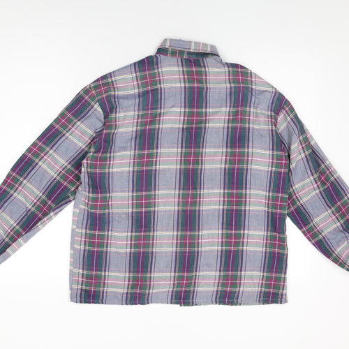 Cotton Traders Womens Purple Plaid Cotton Basic Button-Up Size 12 Collared