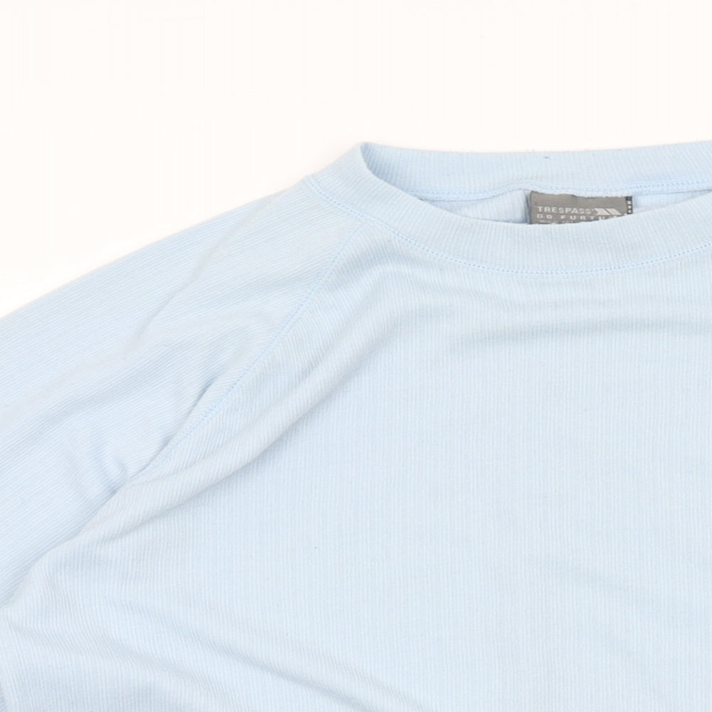 Trespass Mens Blue Polyester T-Shirt Size M Round Neck