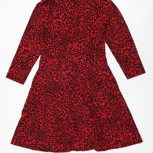 Dorothy Perkins Womens Red Geometric Cotton A-Line Size 14 Sweetheart Pullover
