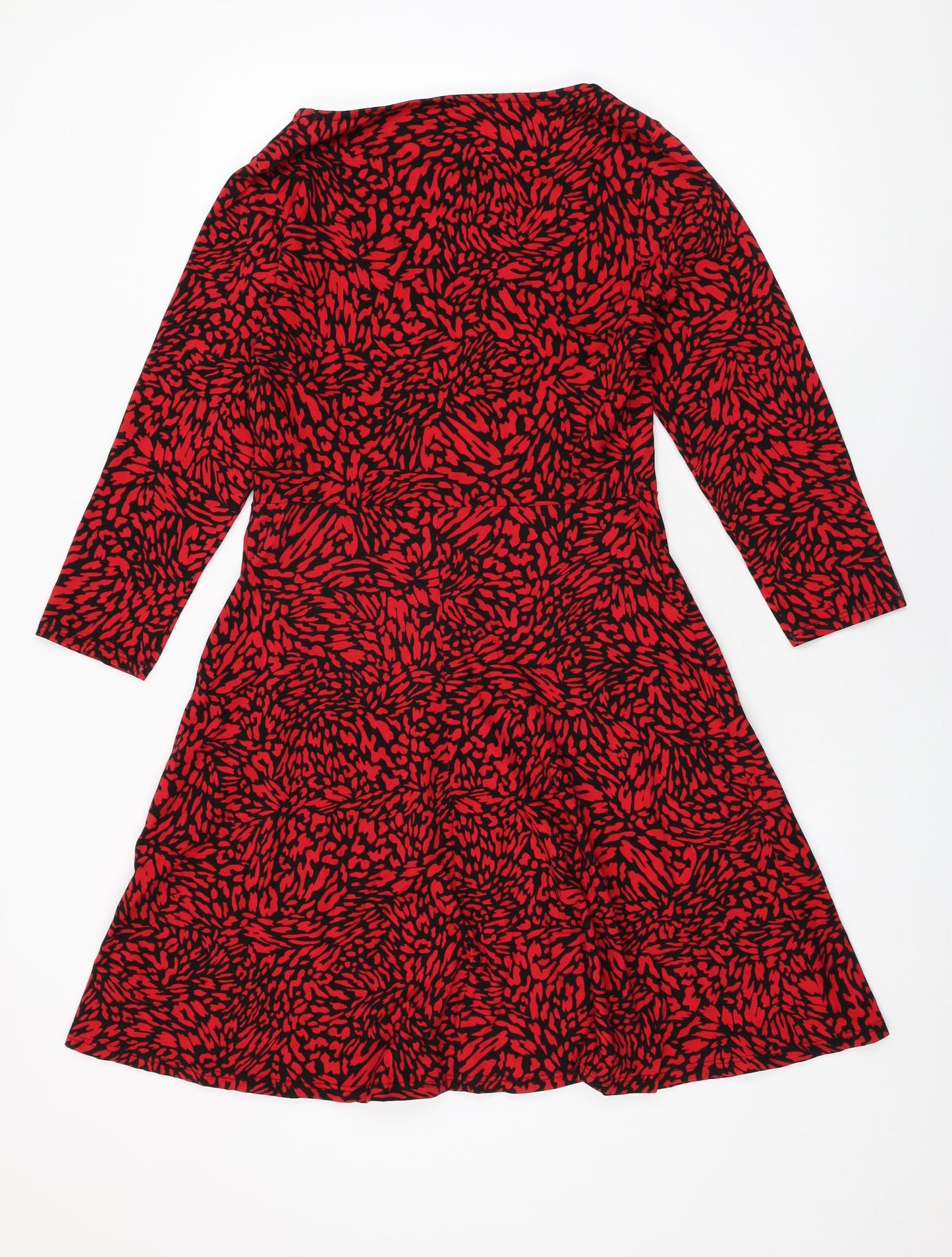 Dorothy Perkins Womens Red Geometric Cotton A-Line Size 14 Sweetheart Pullover